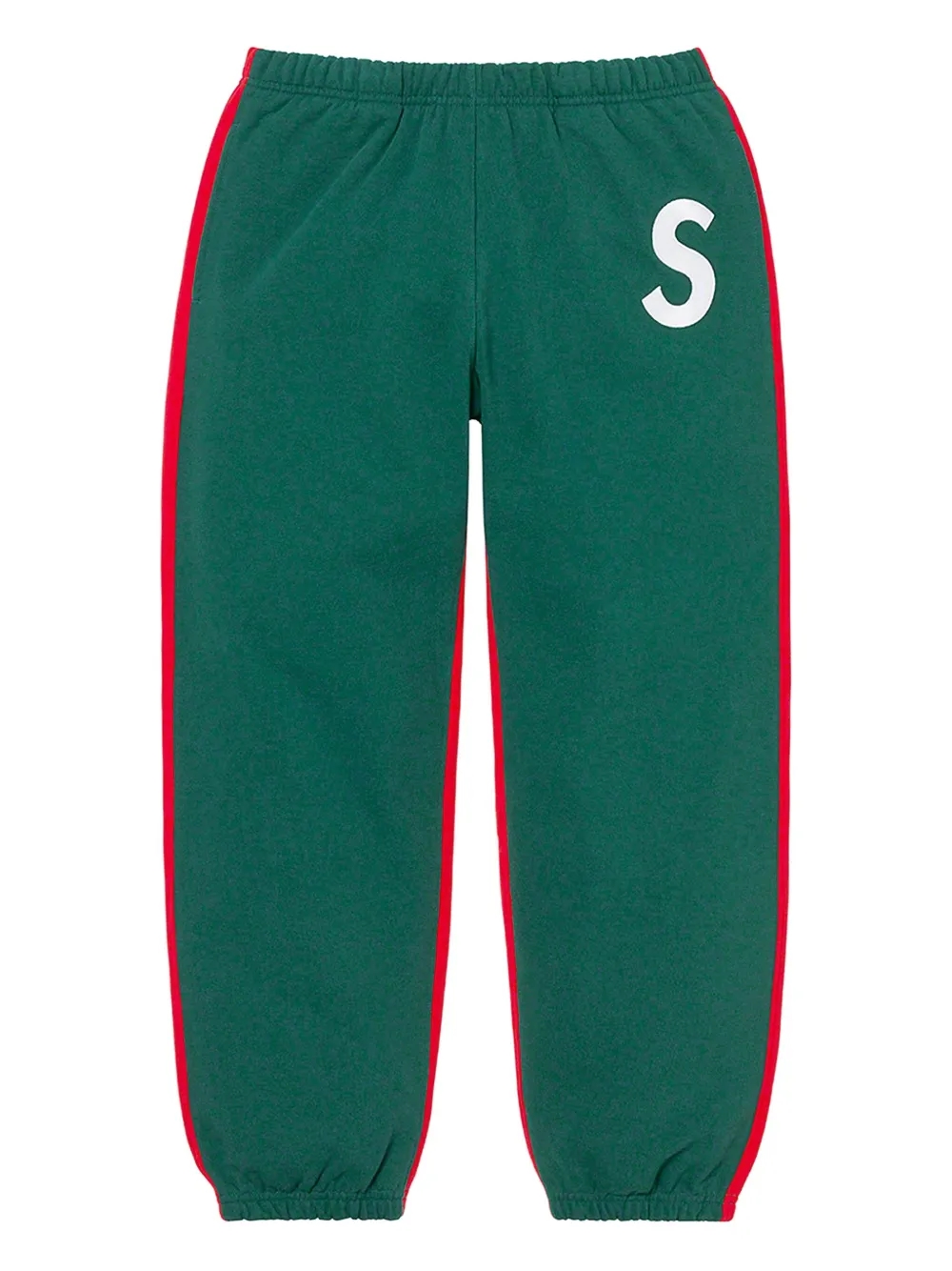 Selection of Supreme pants and joggers displayed on a flat lay